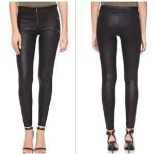 Large David Lerner Black Stretch Jess Starburst Zipper Legging Pants